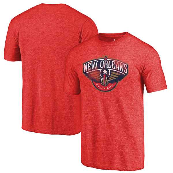 New Orleans Pelicans Red Distressed Logo Fanatics Branded Tri-Blend T-Shirt,We sell and wholesale New Orleans Pelicans Red Distressed Logo Fanatics Branded Tri-Blend T-Shirt on line form chian!